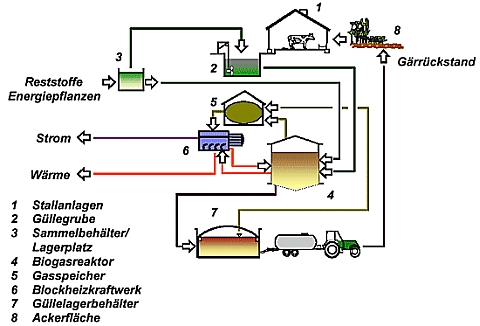 Grundaufbau einer Biogasanlage
